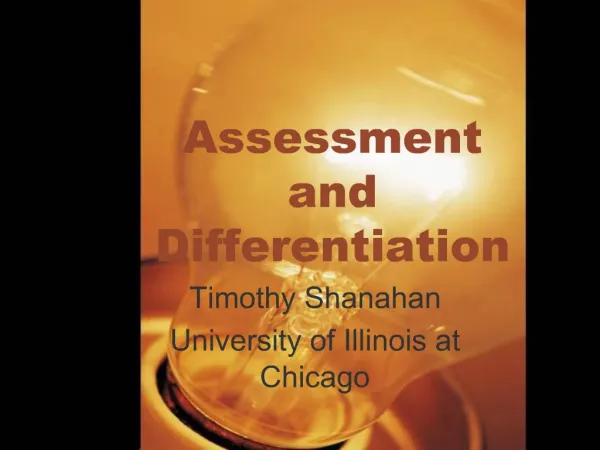 Assessment and Differentiation
