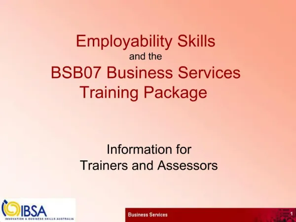 Employability Skills and the BSB07 Business Services Training Package