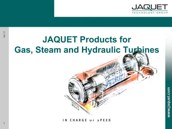 JAQUET Products for Gas, Steam and Hydraulic Turbines