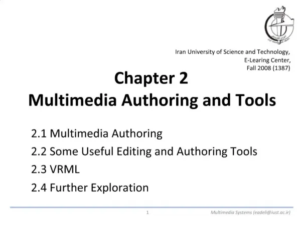 Chapter 2 Multimedia Authoring and Tools