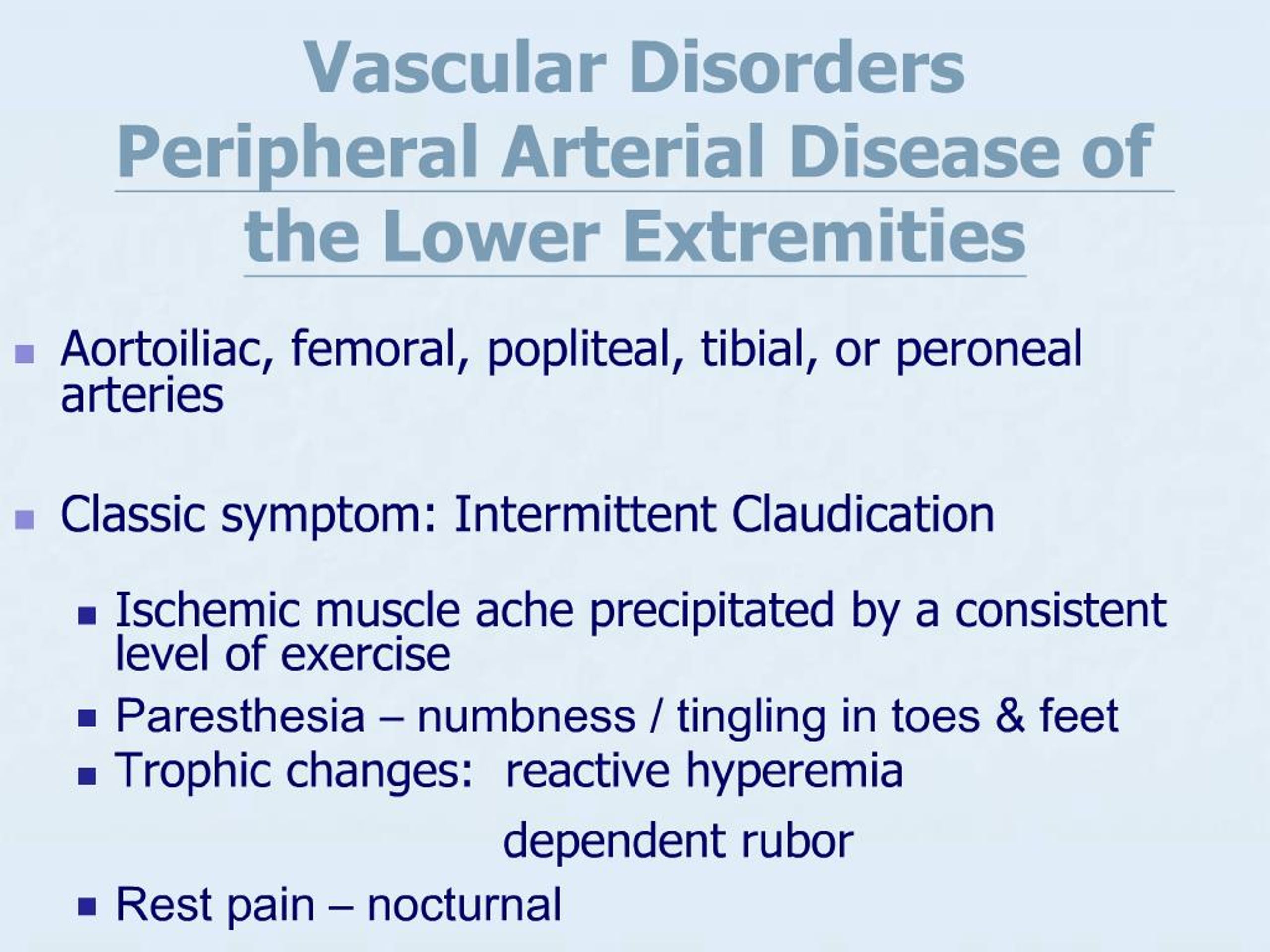 PPT - Vascular Disorders Peripheral Arterial Disease of the Lower ...