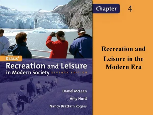 Recreation and Leisure in the Modern Era