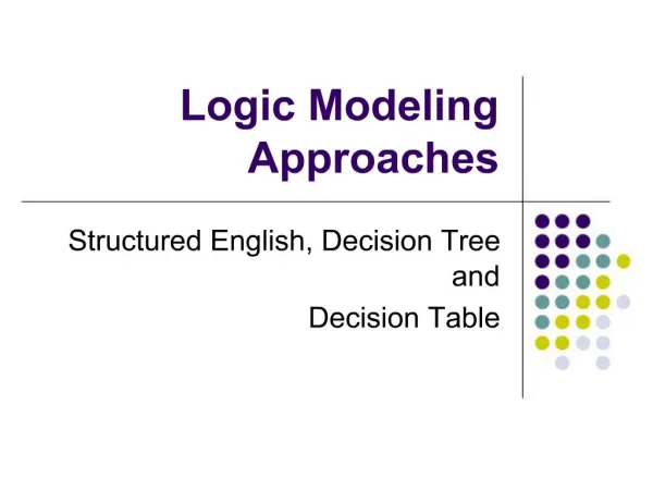 Logic Modeling Approaches