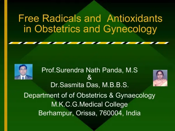 Free Radicals and Antioxidants in Obstetrics and Gynecology