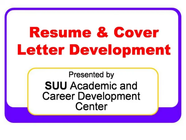 Resume Cover Letter Development