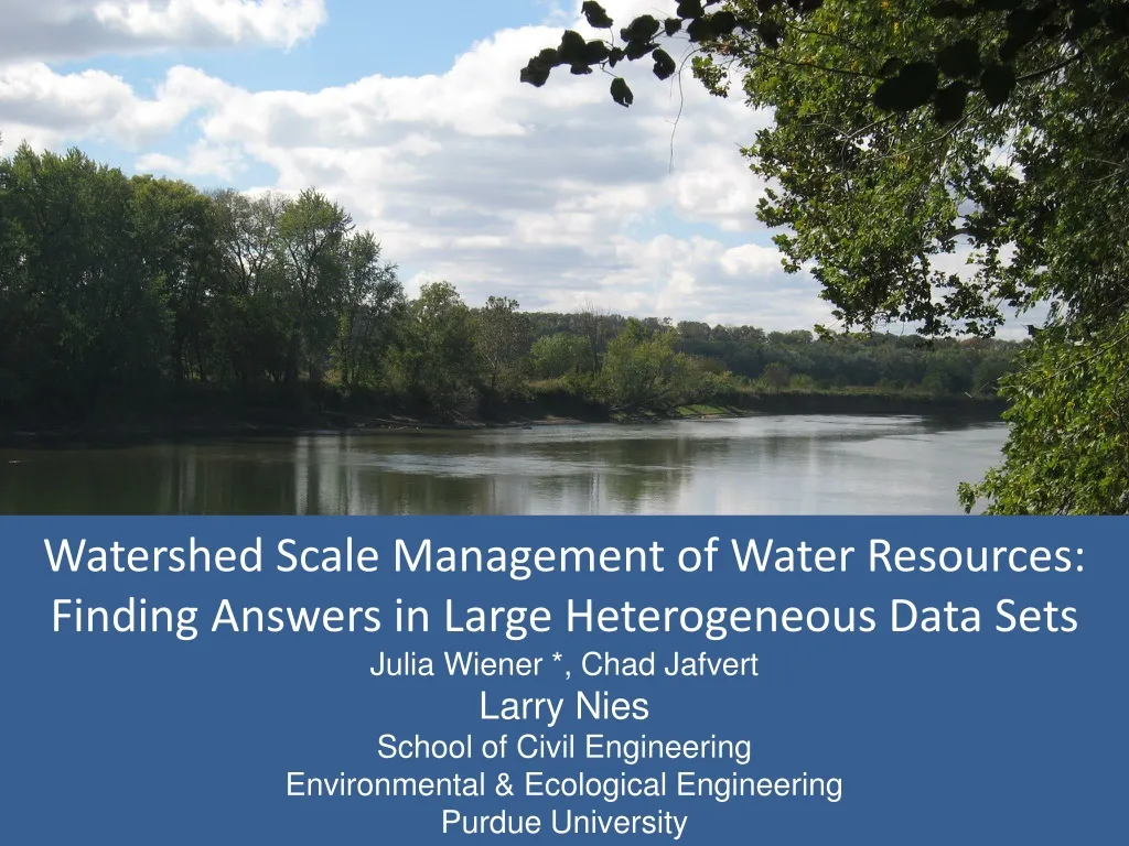 watershed scale management of water resources