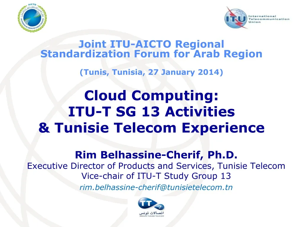 cloud computing itu t sg 13 activities tunisie telecom experience