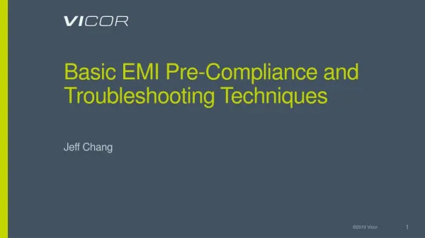 Basic EMI Pre-Compliance and Troubleshooting Techniques