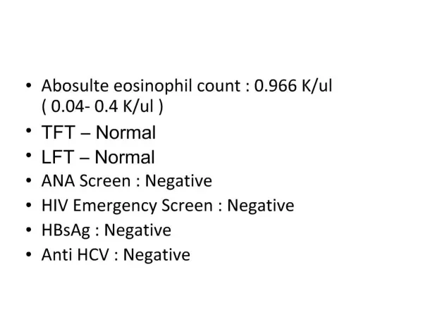 Abosulte eosinophil count : 0.966 K