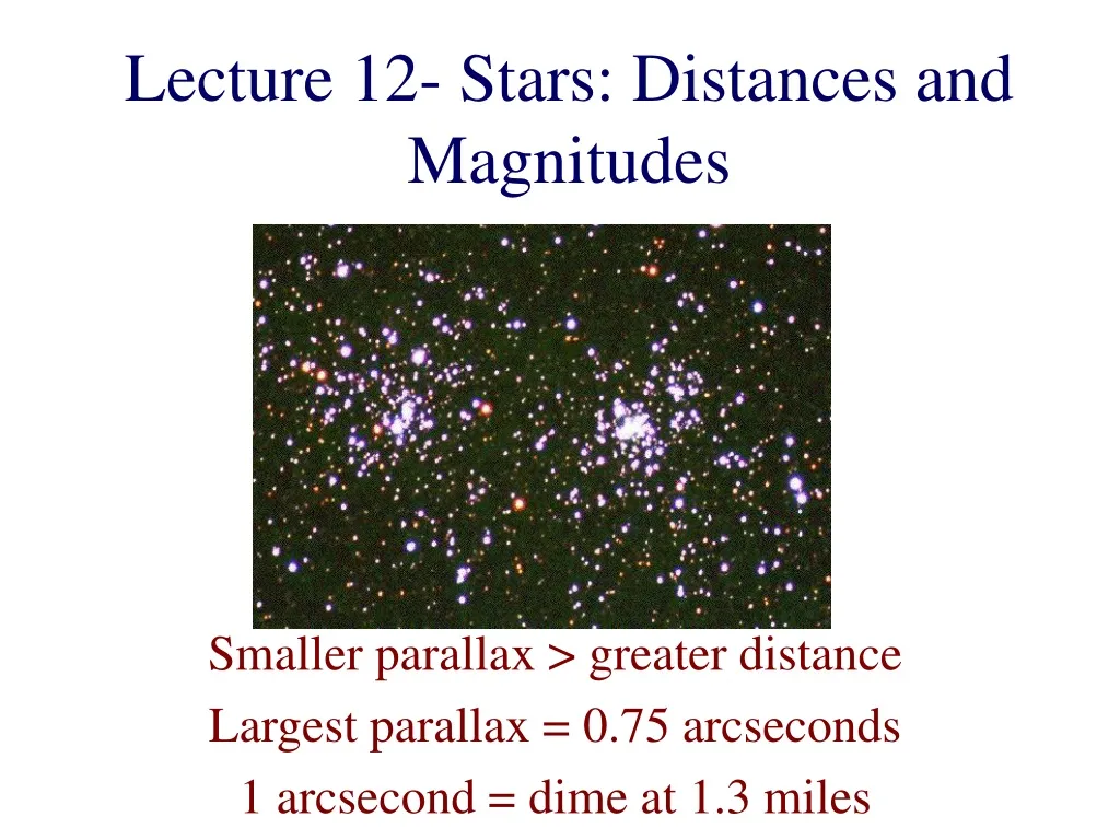 lecture 12 stars distances and magnitudes