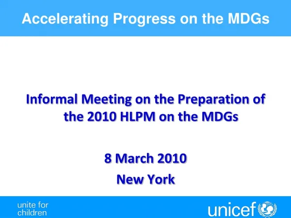 Accelerating Progress on the MDGs