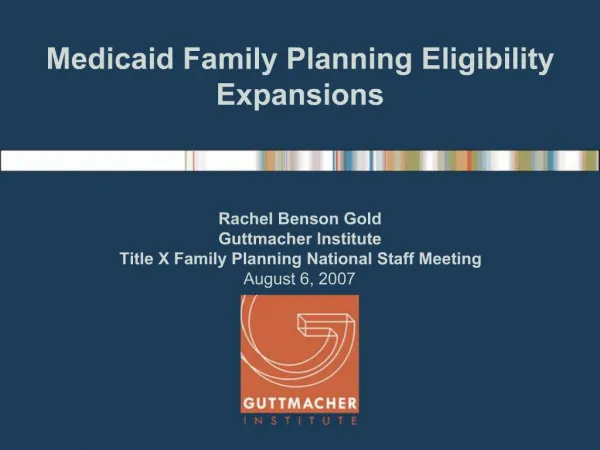 Medicaid Family Planning Eligibility Expansions