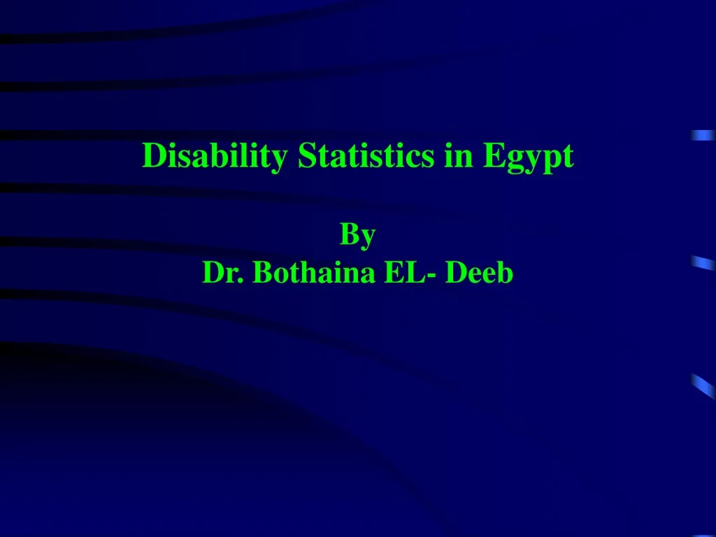 disability statistics in egypt by dr bothaina