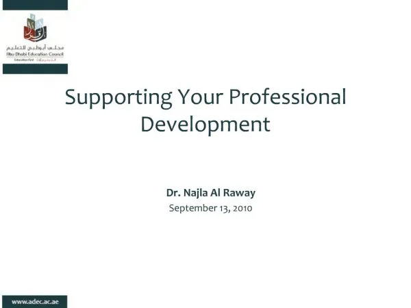 Supporting Your Professional Development