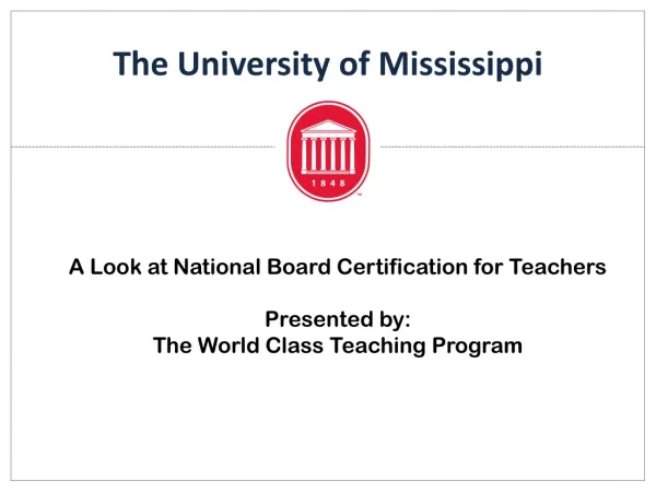 A Look at National Board Certification for Teachers