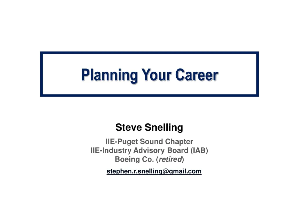planning your career