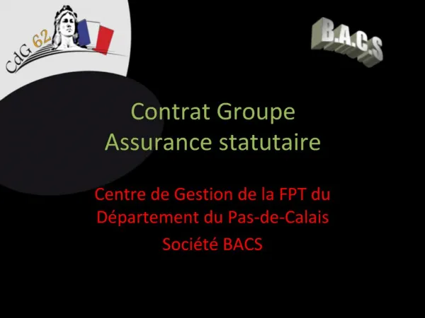 Centre de Gestion de la FPT du D partement du Pas-de-Calais Soci t BACS