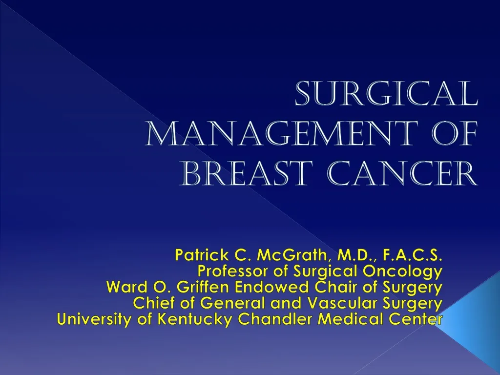 surgical management of breast cancer