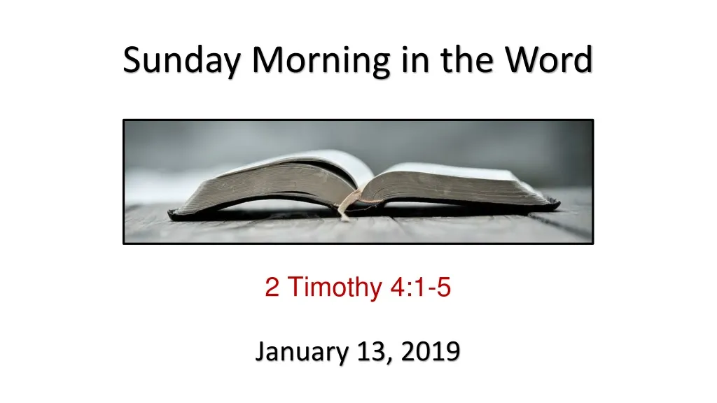 sunday morning in the word