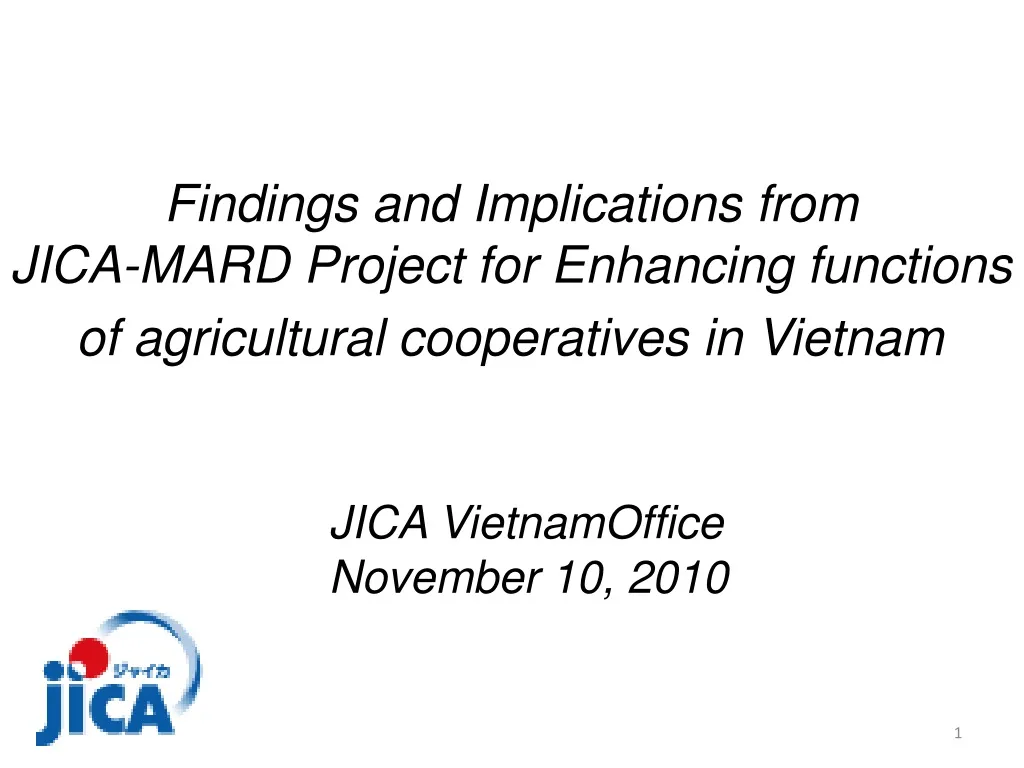 findings and implications from jica mard project