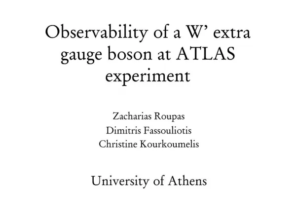Observability of a W extra gauge boson at ATLAS experiment