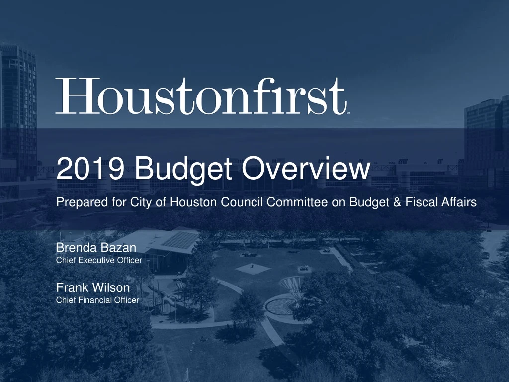 2019 budget overview prepared for city of houston