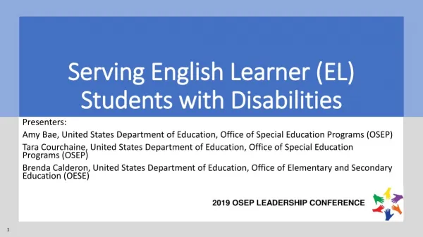 Serving English Learner (EL) Students with Disabilities
