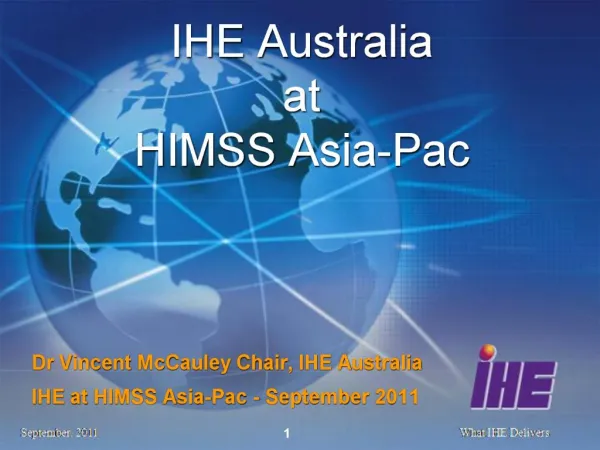 IHE Australia at HIMSS Asia-Pac
