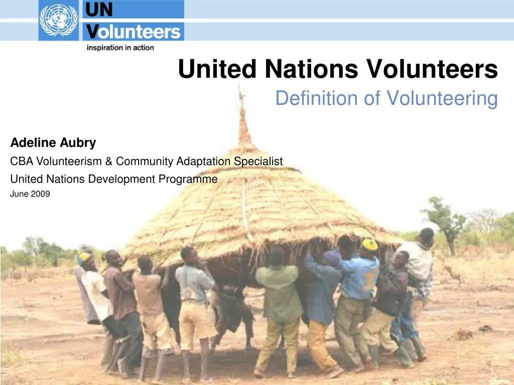 united nations volunteers definition of volunteering