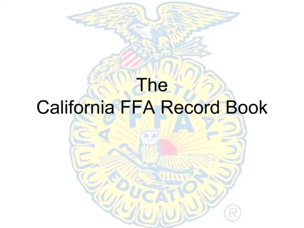 The California FFA Record Book