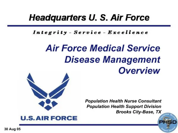 Air Force Medical Service Disease Management Overview