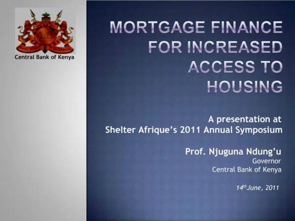 Mortgage Finance for Increased Access to Housing