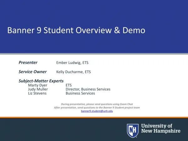 Banner 9 Student Overview &amp; Demo