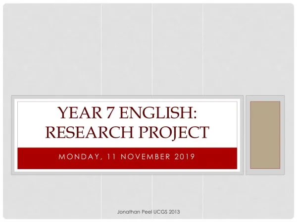 Year 7 English: Research project