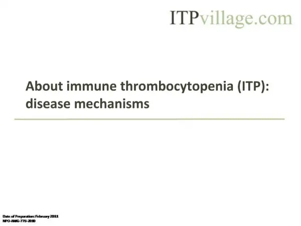About immune thrombocytopenia ITP: disease mechanisms