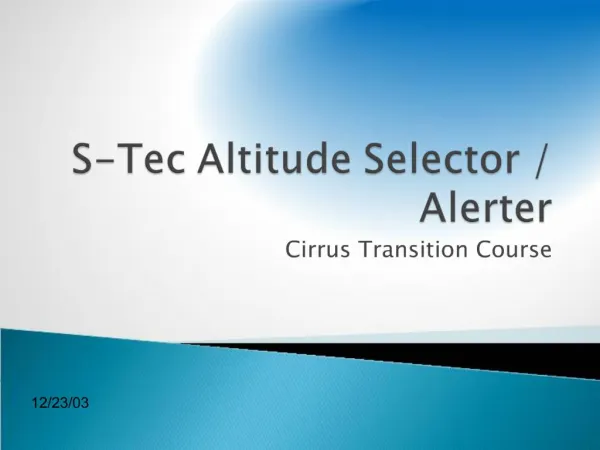 S-Tec Altitude Selector