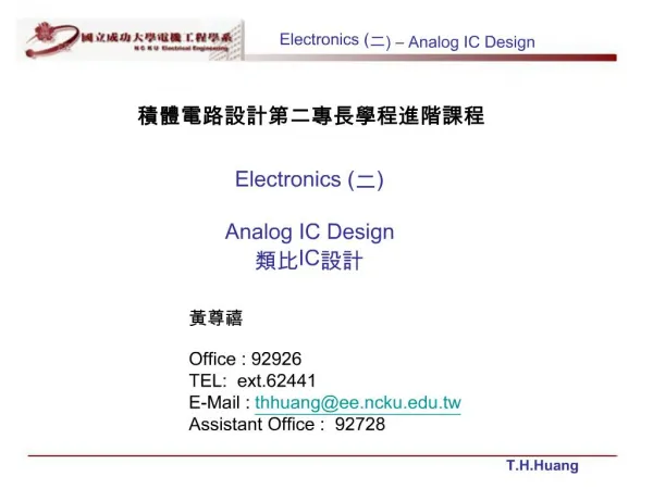 Electronics Analog IC Design