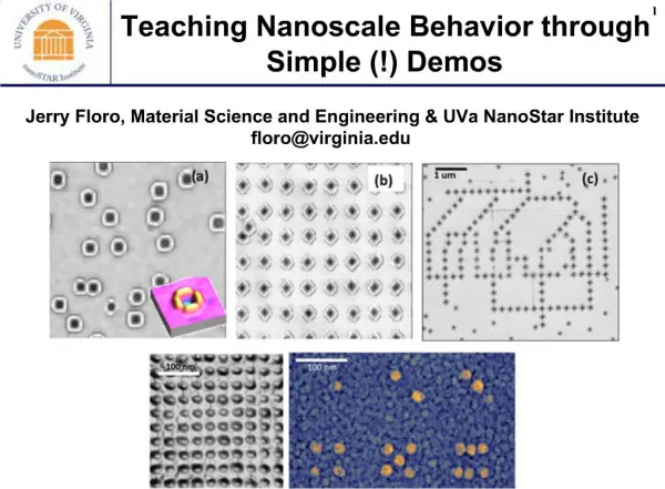 Teaching Nanoscale Behavior through Simple Demos