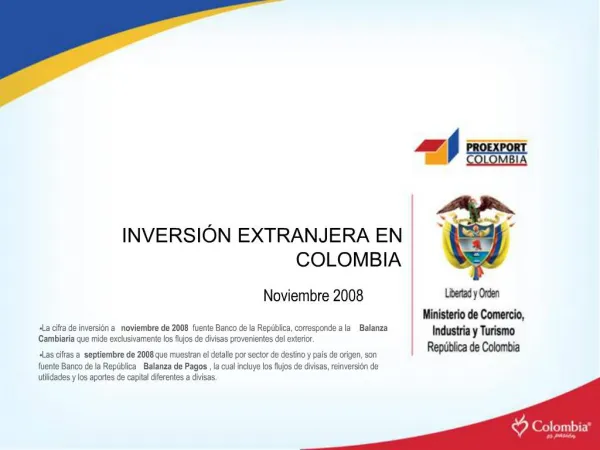 INVERSI N EXTRANJERA EN COLOMBIA