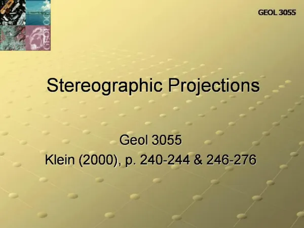 Stereographic Projections