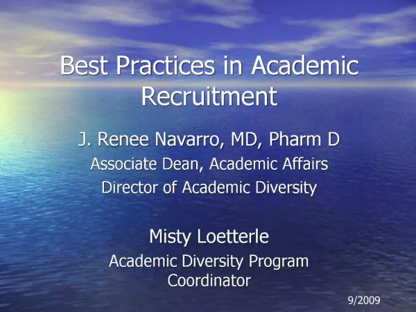 Best Practices in Academic Recruitment