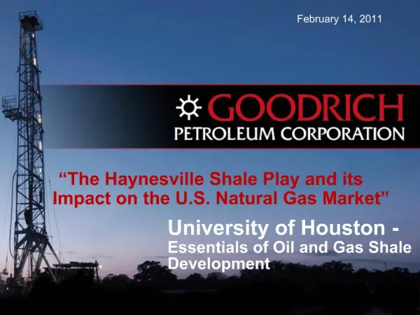 University of Houston -Essentials of Oil and Gas Shale Development