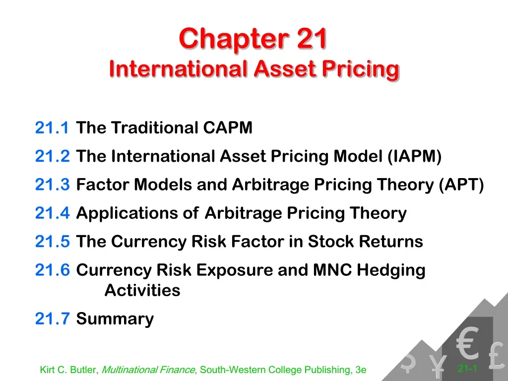 chapter 21 international asset pricing