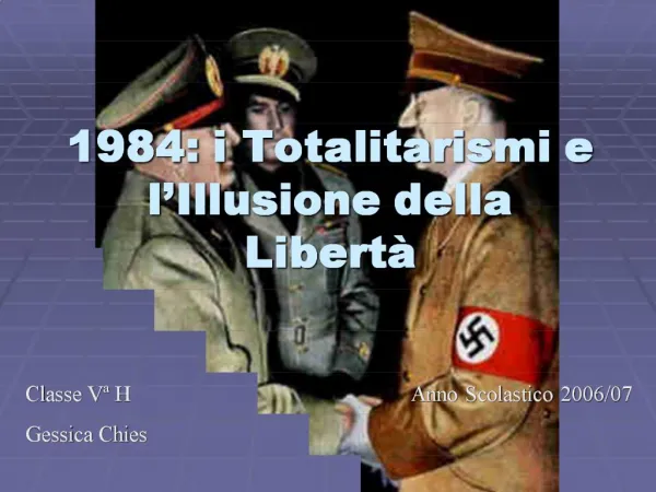 1984: i Totalitarismi e l Illusione della Libert