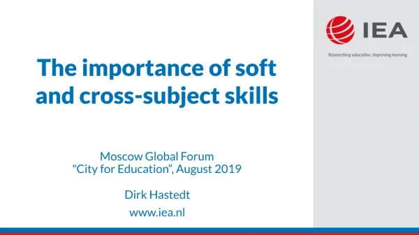 The importance of soft and cross-subject skills