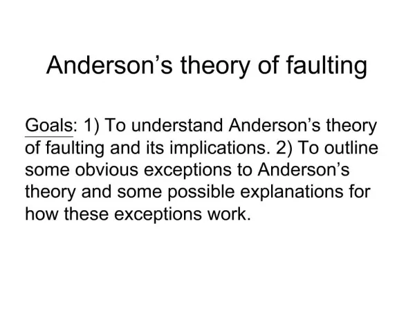 Anderson s theory of faulting