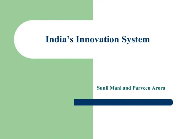 India s Innovation System