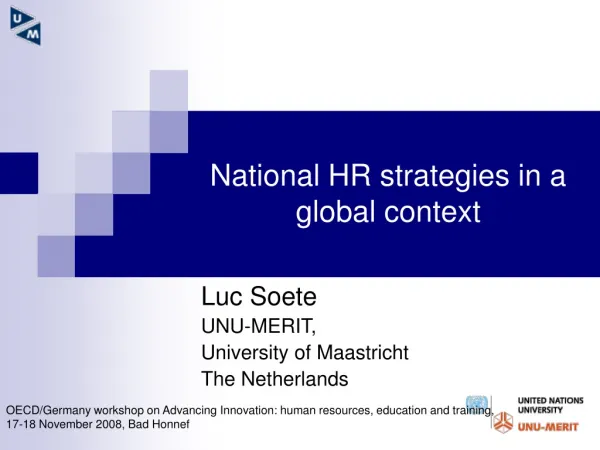 National HR strategies in a global context