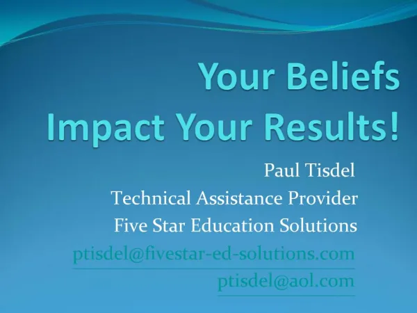 Your Beliefs Impact Your Results