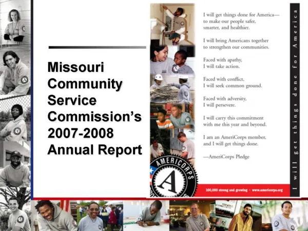 Missouri Community Service Commission s 2007-2008 Annual Report